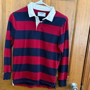 Old Navy Red and Blue Striped Polo